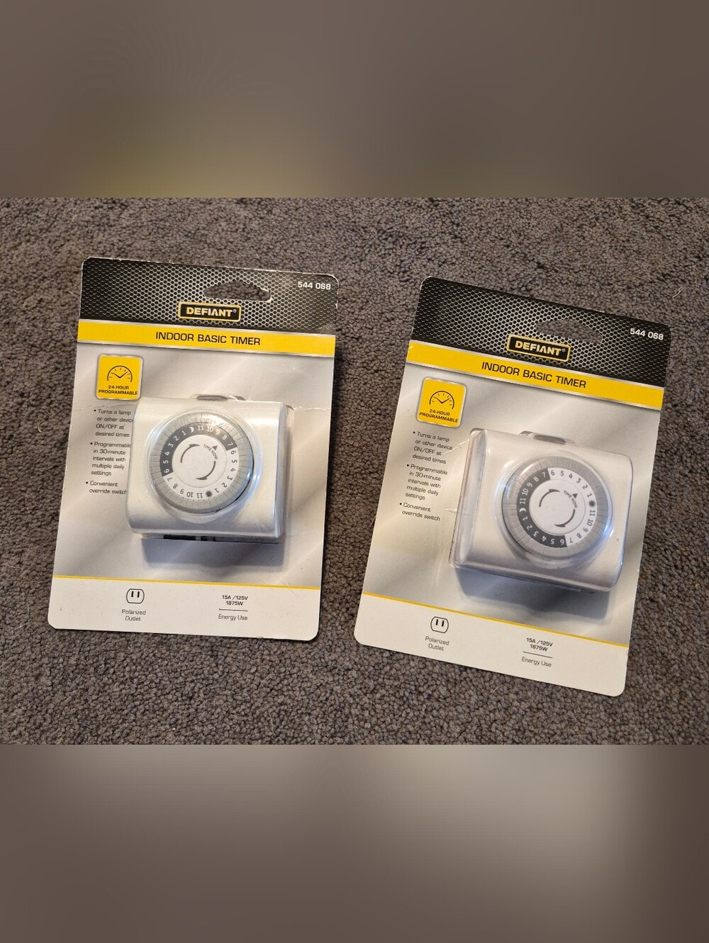 Indoor Timer 24 Hour Mechanical Timer - White - 2 Pack